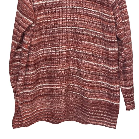 Ana Striped Knit Sweater Womens 1X Red Long Sleeve Oversize - Picture 5 of 8